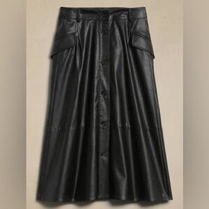NWT Banana Republic Factory Vegan Black Faux Leather Skirt